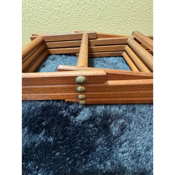 Vintage Expandable Wooden Wine Rack Folding Storage Organizer For 10 Bottles - Picture 3 of 5